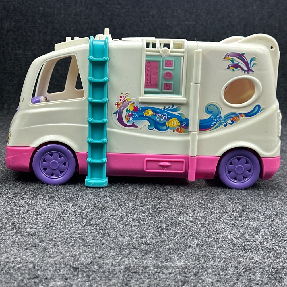 Barbie Dolphin Magic Ocean View Camper Van Pink White Sea Theme‎ Playset 0817